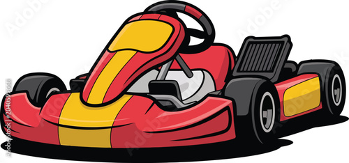 Cute cartoon a illustrator vector kart racing
