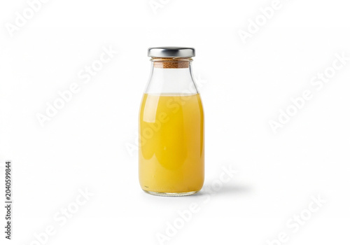Bottle of Fresh Orange Juice Isolated on White Background