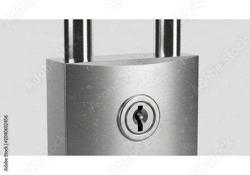 Padlock and key set isolated on white background