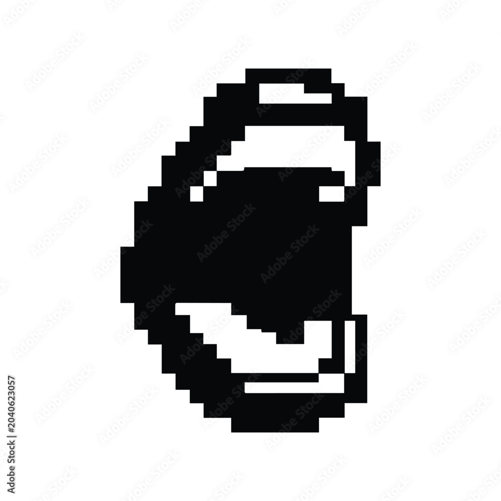 Fototapeta premium Pixel vector screaming mouth icon in black isolated on transparent background. Minimal UI graphic for emotion, shock, fear and loud sound expression design.