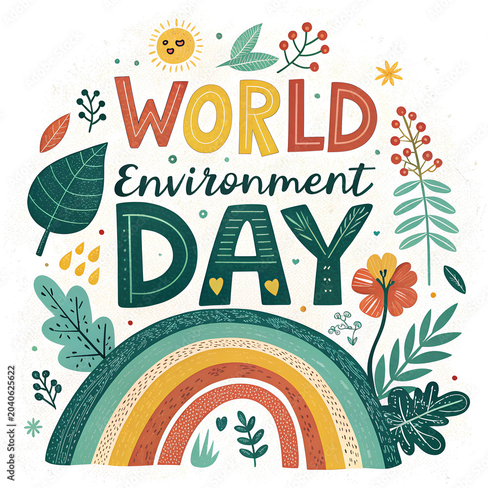 Fototapeta premium World environment day celebration design art.