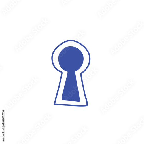 Hand Drawn Sketch of a Simple Keyhole Icon.