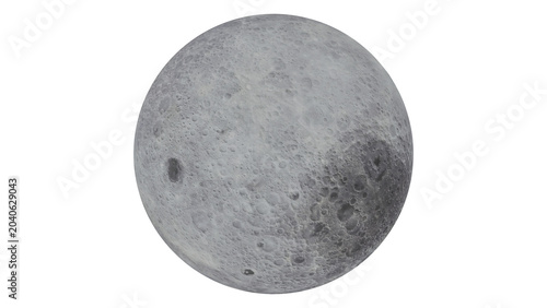 far side of the moon isolated on transparent background 3d rendering illustration