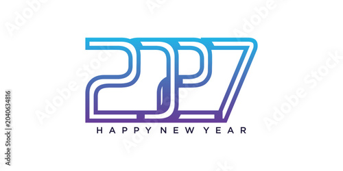 Happy new year 2027 design text vector illustration. New year celebration concept