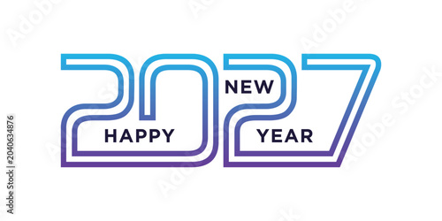 Happy new year 2027 design text vector illustration. New year celebration concept