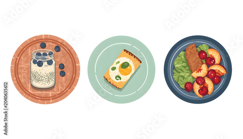 Healthy Food Options on Plates