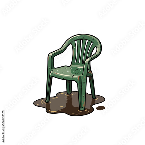 Foto Lonely chair after rain