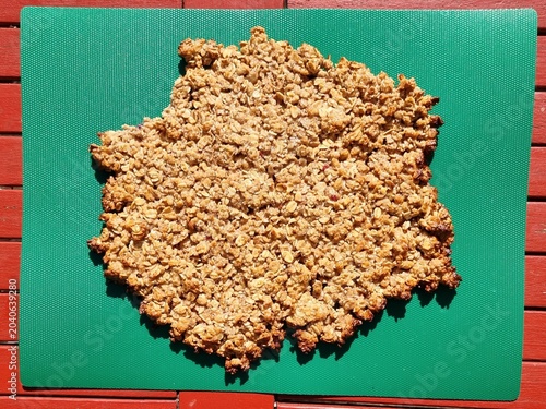 Bild auf Leinwand baked granola, resemblance to a map of Australia