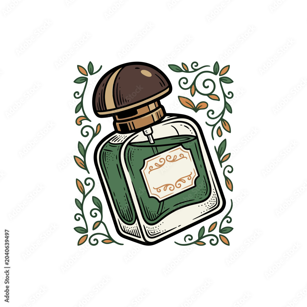 Naklejka premium Perfume bottle t-shirt design