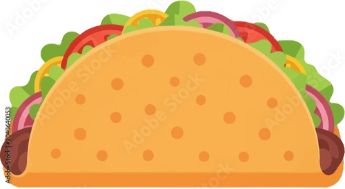 Foto Delicious Taco with Fresh Ingredients in a Crispy Shell.