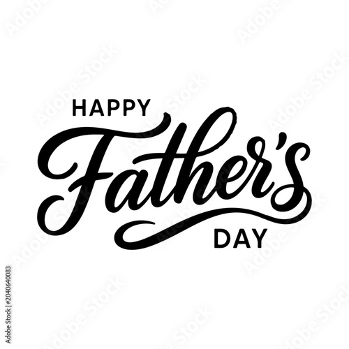 Vászonkép Happy Father's Day calligraphy script greeting card design