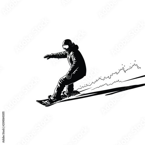 person snowboarding down snowy mountain