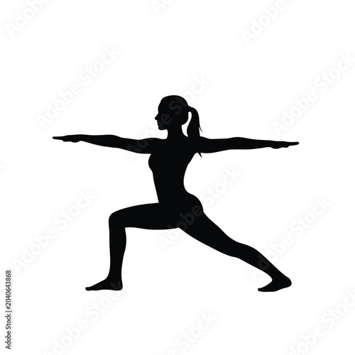 woman practicing warrior yoga pose