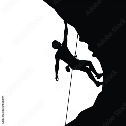 man rock climbing with rope