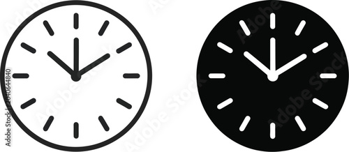 Fotografie Clock Vector Icon Isolated on White Background Featuring Time Symbol, Schedule, and Hour Indicator