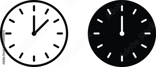 Cuadro en lienzo Clock Vector Icon Isolated on White Background Featuring Time Symbol, Schedule, and Hour Indicator