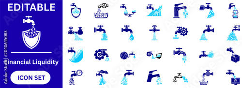Φωτογραφία Financial liquidity and cash flow flat icons collection