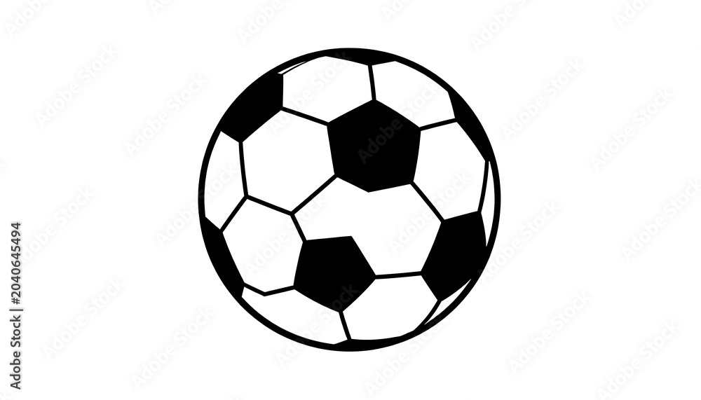 Fototapeta premium Classic black and white soccer ball, isolated on a white background, representing sports and competition