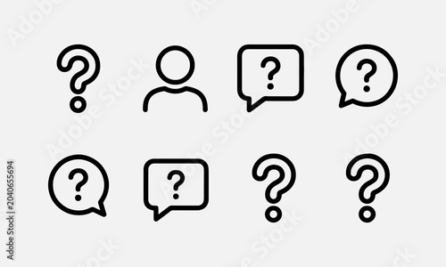 Bild auf Leinwand Question web icons in line style