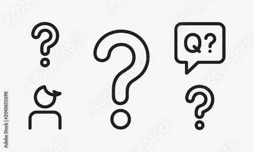 Schilderij op canvas Question web icons in line style