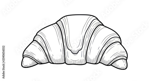 Foto Hand Drawn Croissant Vector Illustration