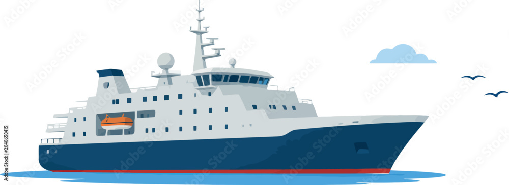 Fototapeta premium Cruise ship sailing traveling navigating ocean waves