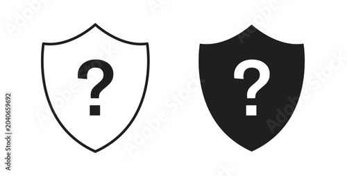 Fotografie Shield interrogation icon linear pictogram