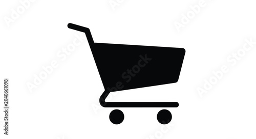 Konstfotografi Shopping cart silhouette on transparent background high quality