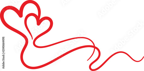 Canvas Print Elegant continuous line heart drawing symbolizing romance affection creativity a