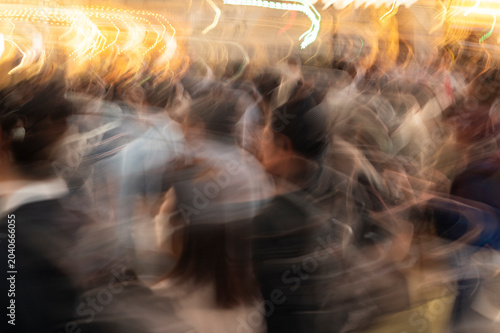 Abstract Motion Blur of Crowded City Street