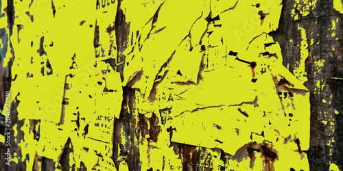 Yellow grunge wall texture background with rough aged paint surface