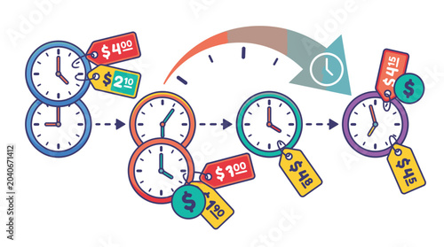 Photos Clocks with money and time concept.