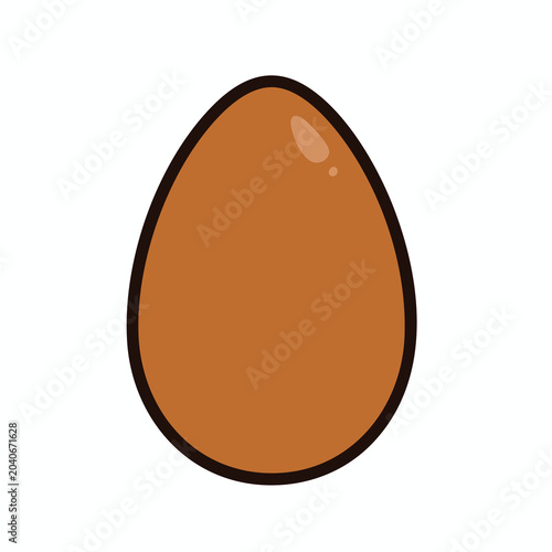 A single brown egg isolated on white background.