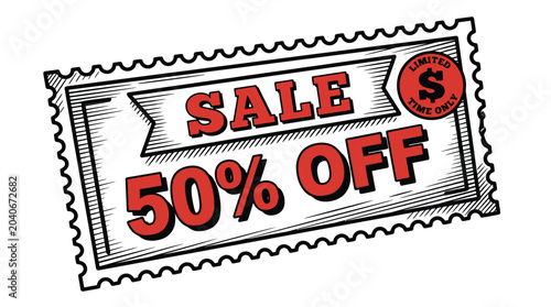 Foto Sale Fifty Percent Off Discount Stamp.