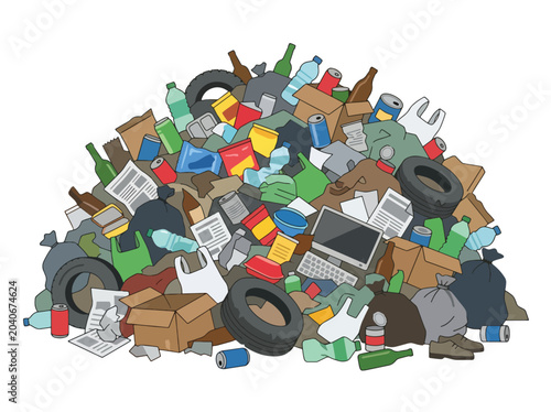Photos Large accumulation of plastic packaging, bottles, and mixed waste highlights gro