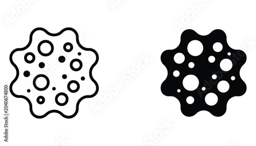 Photos Cancer cell icon set with healthcare disease graphics, scientific medical elemen