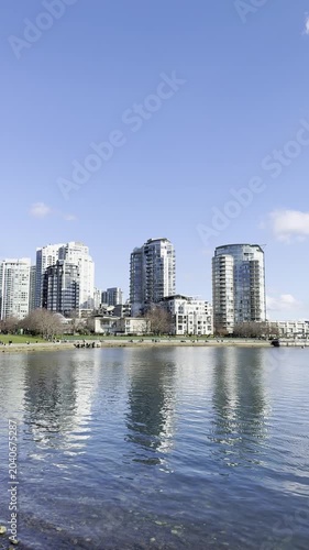 Vancouver, Canada skyline with river