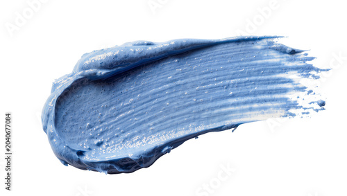 Bild auf Leinwand Textured blue clay mask smear with fine particles, isolated on transparent backg