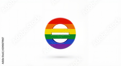 Rainbow equality symbol on white background  