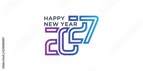 Happy new year 2027 design text vector illustration. New year celebration concept