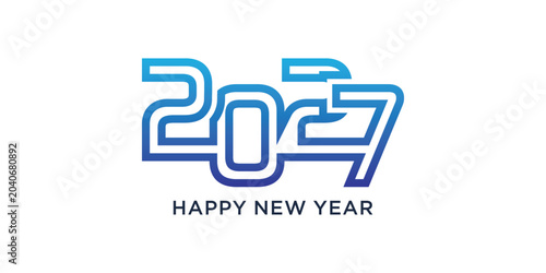 Happy new year 2027 design text vector illustration. New year celebration concept