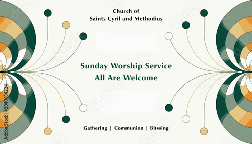 Bilde på lerret Sunday Worship Service at the Church of Saints Cyril and Methodius, inviting all with a message of Gathering, Communion, and Blessing