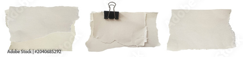 Blank eggshell aged sheet paper texture clip clamp memo sketchbook ideal for scrapbook journal notepad. Retro vintage torn ripped edgy clean background.