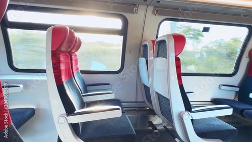 empty train wagon in movement