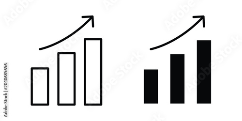 upward graph icon vector illustration on white