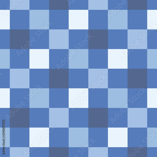 Blue chess board geometric plaid grid checkered seamless pattern background textiles wallpaper