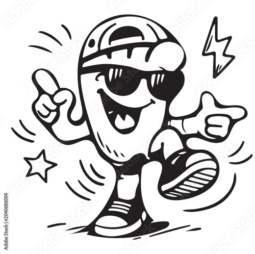 Fotografía Vector illustration of a funny cartoon firefighter character with a happy face,