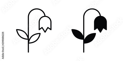 Schilderij op canvas Wilted flower icon vector illustration on white