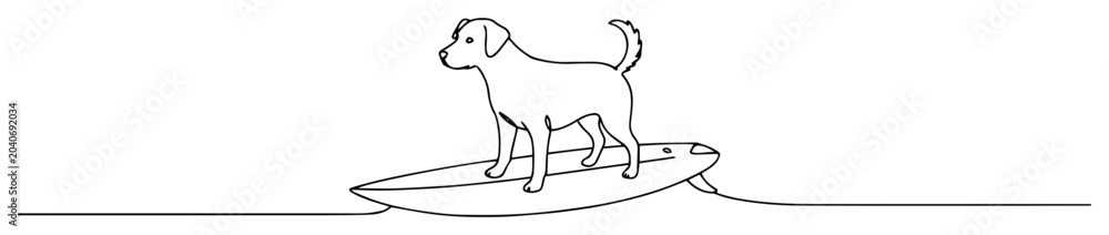 Φωτογραφία dog surfing on a board in the sea