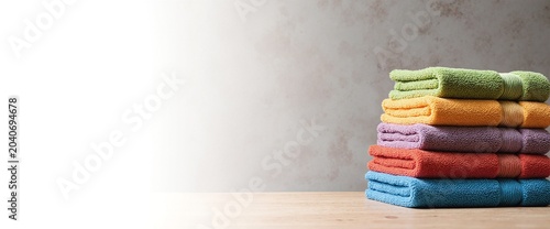 stack of colorful towels